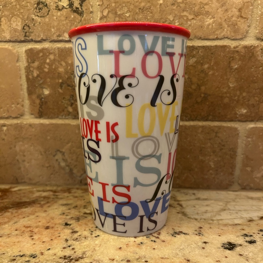 Colorful 'Love Is' Tumbler Starbucks